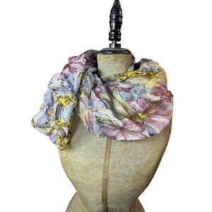Lightweight rayon scarf crinkled floral print made in India